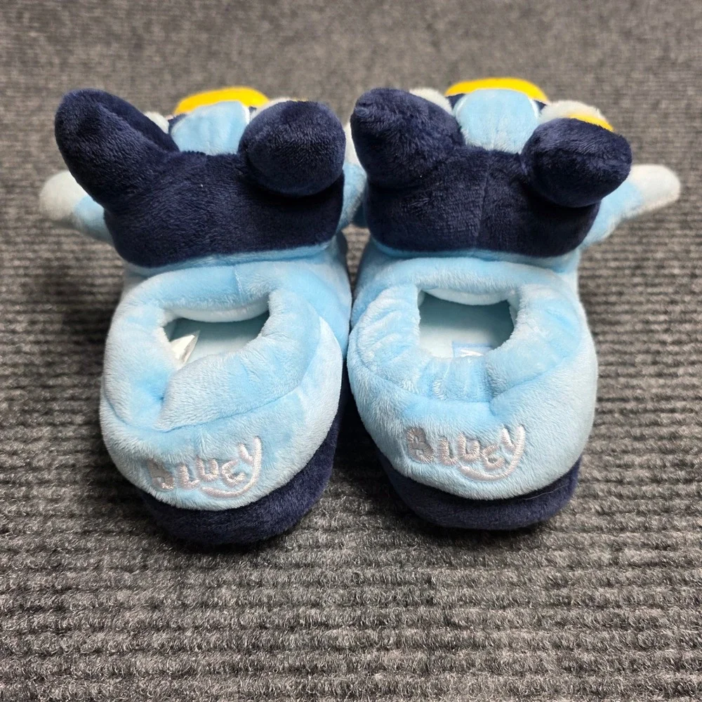 Bluey Plush Slippers Boy's Girl's Toddler Size 7/8‎ Blue Navy Yellow